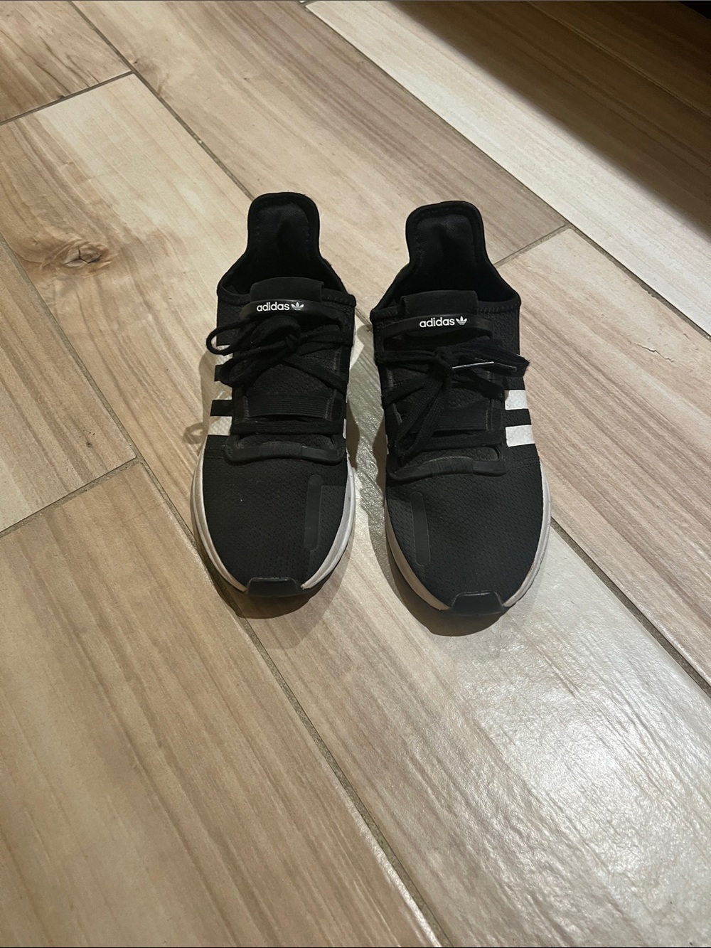 adidas Black Sneakers with White Stripes